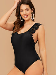  Lace One Piece Bikini Women's High Stretch Swimsuit