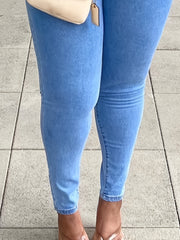  Stretch Skinny Jeans Button Fly High Waist