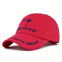 Embroidered Unisex Baseball Cap Coconut Tree Boho Hat Men's Flower Beach Sun Hat
