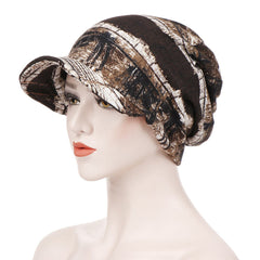 Floral Bandanna Hat Vintage Canvas Beanie Cap for Women