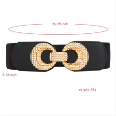 Vintage Elastic Wide Waist Belt for Women Girls