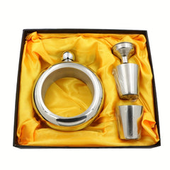 304 Stainless Steel Flask Funnel Cup Set + Round Bracelet Wrist Jewelry