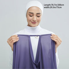 Solid Chiffon Hijab Scarf Women's Long Shawl Lightweight Hair Wrap