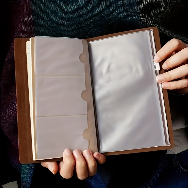 1pc Family Sequence Leather Notebook Son Retro Notebook A6 With 144 Pages
