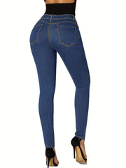  Women's Button Fly High Rise Skinny Jeans