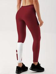 High Waist Yoga Leggings Letter Print Breathable Ankle Length Pants