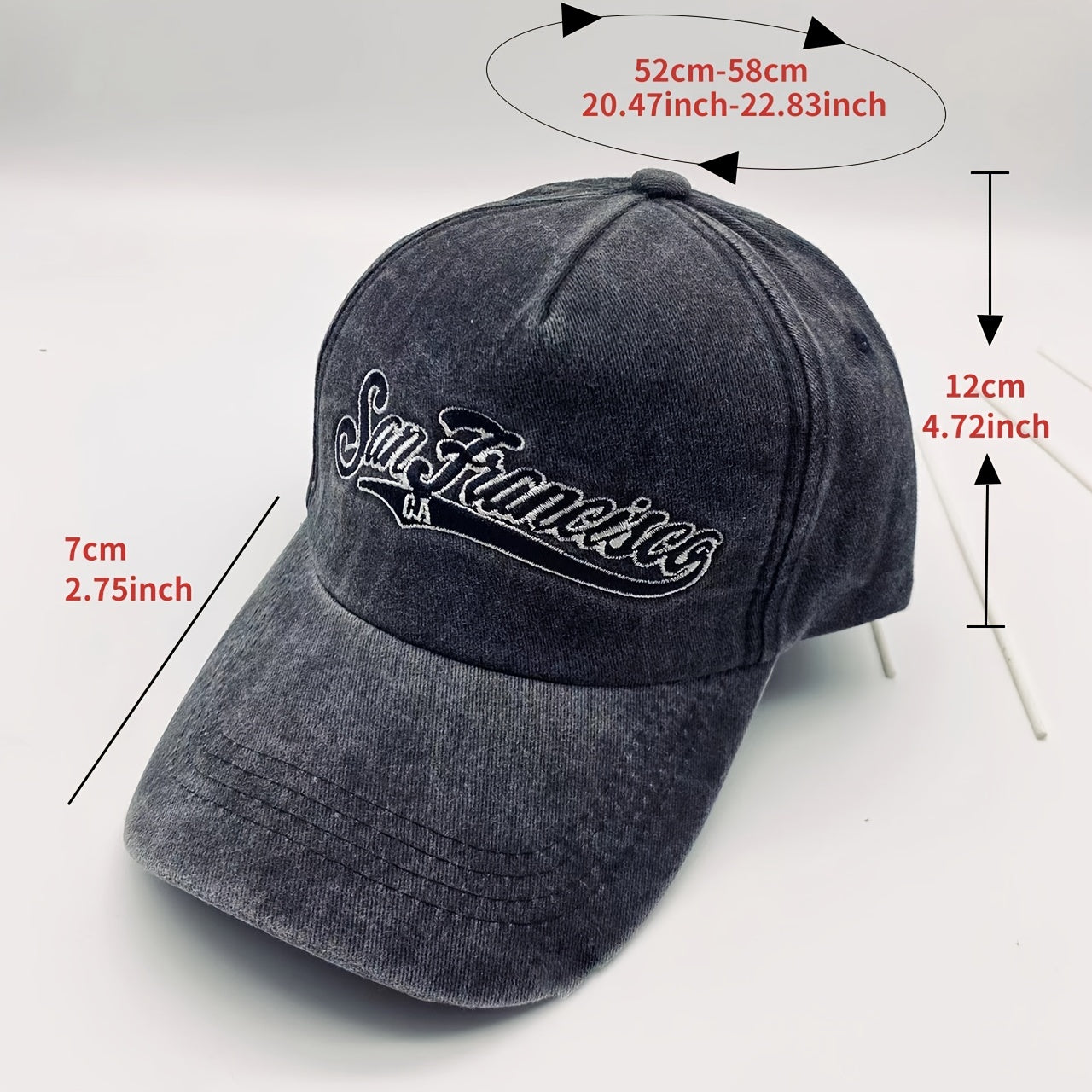 Candy Baseball Cap Washed Distressed Embroidery Cotton Sports Hat