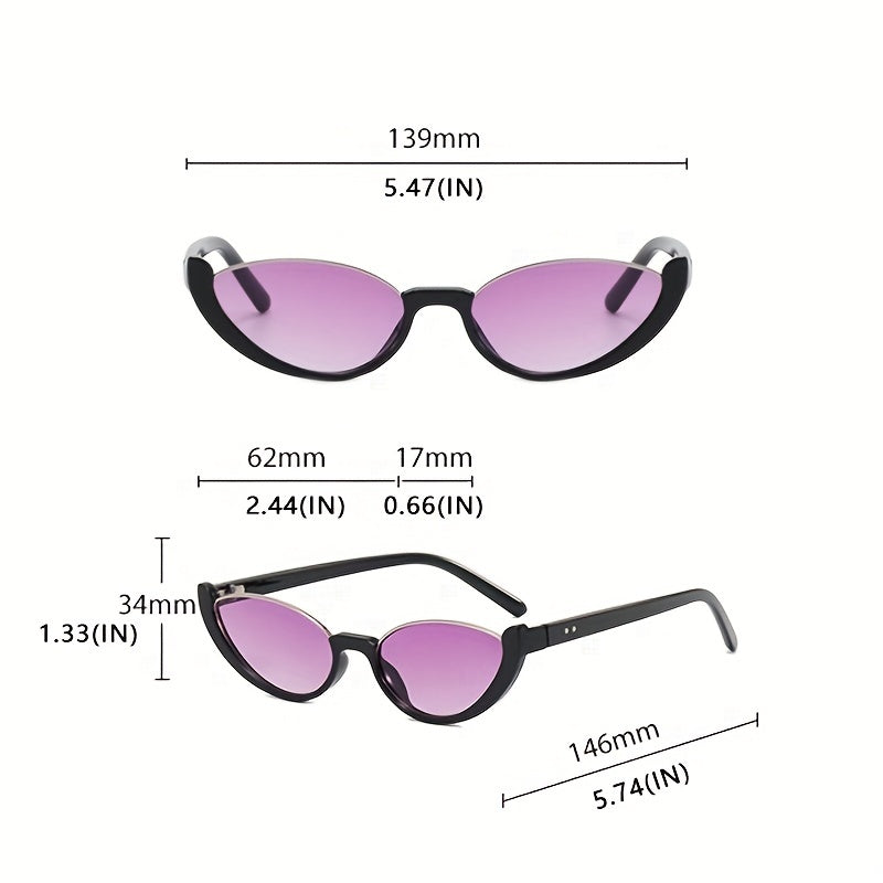 Y2K Cat Eye Sunglasses Gradient Mirror UV400