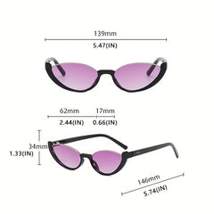 Y2K Cat Eye Sunglasses Gradient Mirror UV400