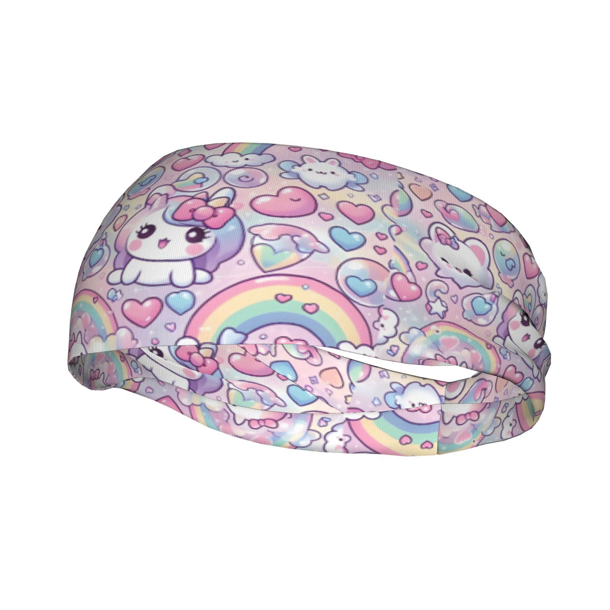 Rainbow Cartoon Character Sports Headband Sweat Wicking Stretchy & Breathable