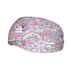 Rainbow Cartoon Character Sports Headband Sweat Wicking Stretchy & Breathable