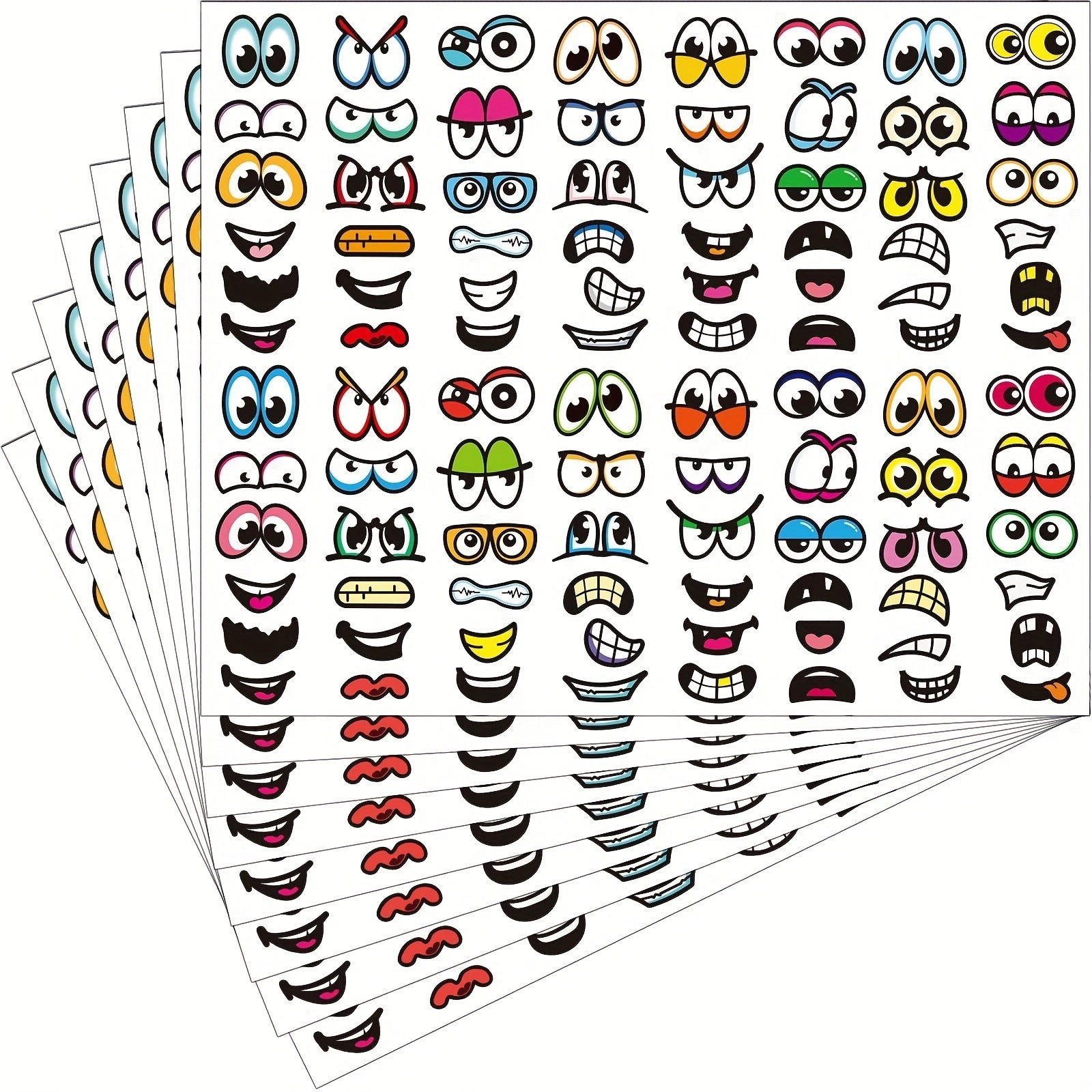 960 Halloween Stickers Eyes-Mouth-Cartoon Labels Scrapbooking