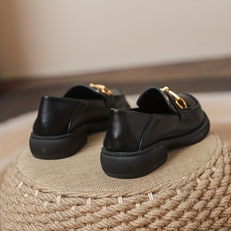 Women's Tassel Chunky Heel Loafers Slip On Shoes