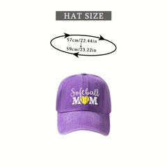 Softball Mom Distressed Dad Hat Embroidered Baseball Cap