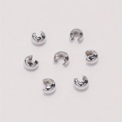 100Pcs 3mm 4mm Round Crimp End Beads Jewelry Making Findings
