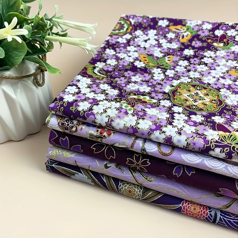 5pcs Printed Cotton Quilting Fabric DIY Sewing Scrapbooking Craft Patchwork