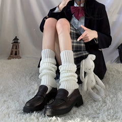 3 Pairs Ribbed Leg Warmers Knee High Socks Women's Stockings & Hosiery