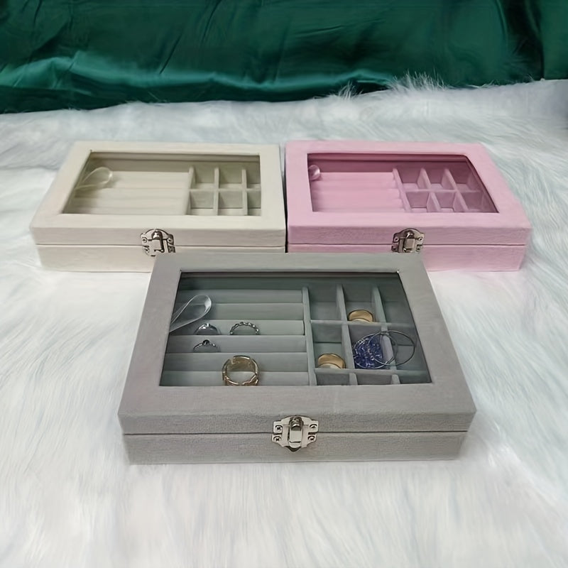 Velvet Sunglasses Organizer Glasses Jewelry Display Case Storage Holder
