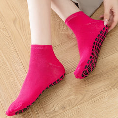 Solid Towel Bottom Yoga Socks Anti Slip Garters Grip Short Crew Socks