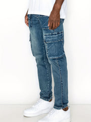 Men's Distressed Denim Pants Tapered Fit