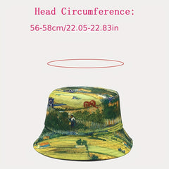 Oil Painting Fisherman Hat Bucket Hat Outdoor Sunshade Sunscreen