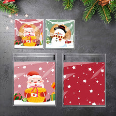 100pcs Christmas Tree Snowflake Candy Gift Packaging Bag