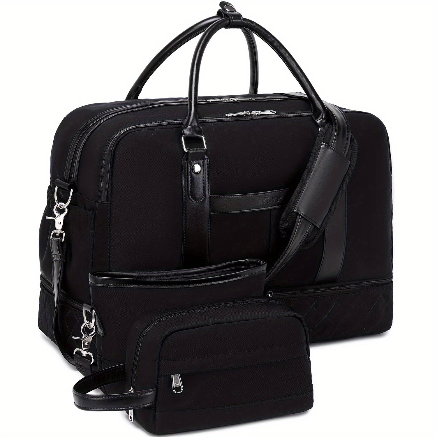 Large Capacity Lightweight Carry on Bag Set Canvas Luggage Weekender Gym Bag