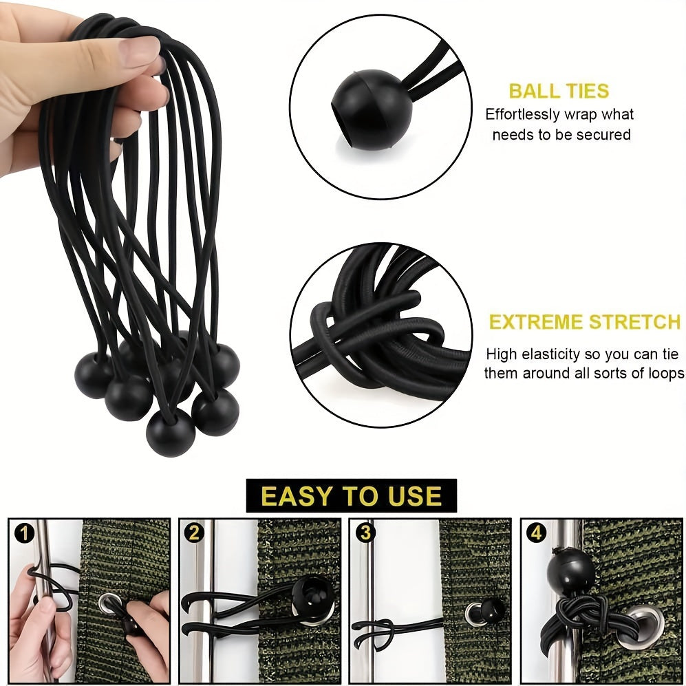 18pcs 17 Rubber Ball Bungee Cord Heavy Duty Canopy Tarp Tie Down Bungy Balls