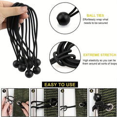 18pcs 17 Rubber Ball Bungee Cord Heavy Duty Canopy Tarp Tie Down Bungy Balls
