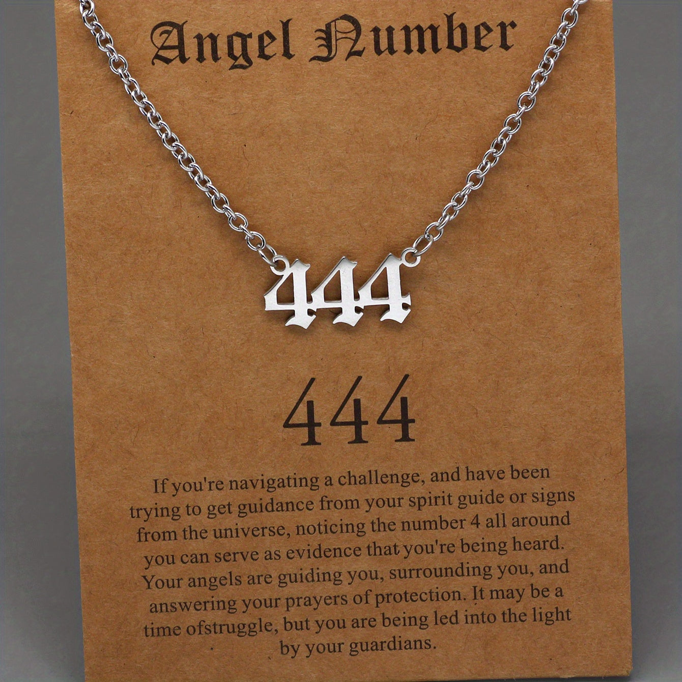 Men's Angel Number Pendant Necklace Stainless Steel Lucky Necklace
