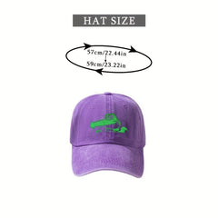 Crocodile Embroidery Baseball Cap Washed Distressed Dad Hat