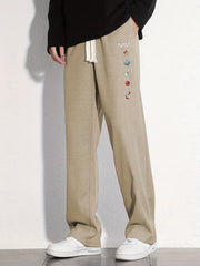 Space Theme Cotton Sweatpants Men's Casual Loose Fit Pants