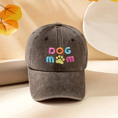 DOG MOM Embroidered Baseball Cap Y2K Washed Distressed Dad Hat