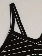 Striped Print Tank Jumpsuit Casual for Summer & Spring