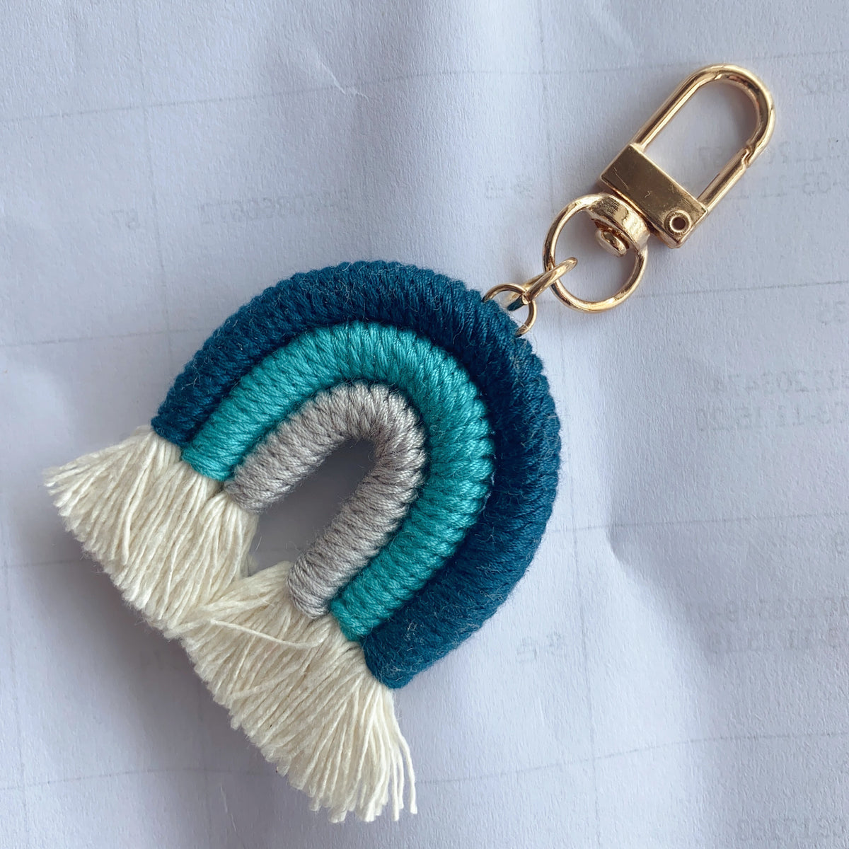 Rainbow Shape Keychain Bag Accessories Pendant Knitting Keychain Girls