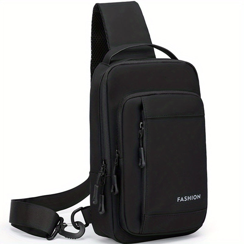 Men's Nylon Crossbody Bag USB Charging Anti-theft Diagonal Shoulder Bag