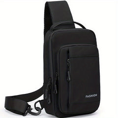 Men's Nylon Crossbody Bag USB Charging Anti-theft Diagonal Shoulder Bag