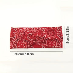 Boho Style Print Headband Yoga Sports Sweatband Turban