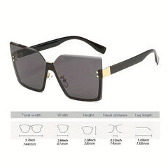 Oversized Rimless Sunglasses Gradient Lens UV400
