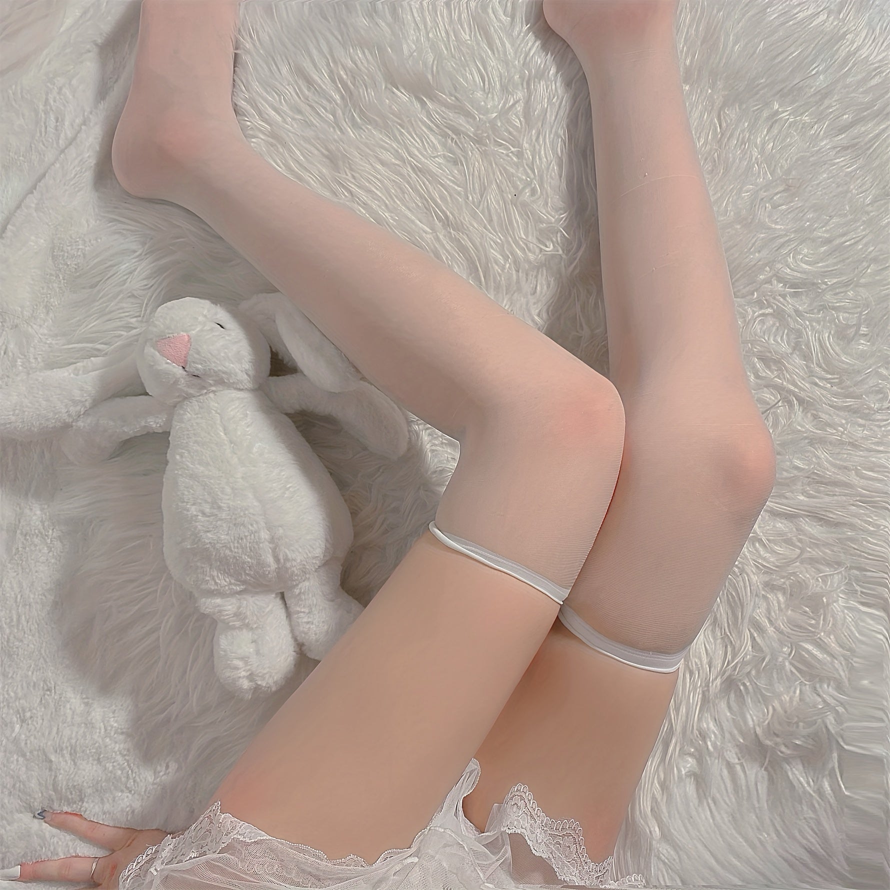 Smooth Sheer Thigh High Stockings Women's Over The Knee Socks
