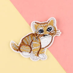 4pcs Cat Embroidery Patches Fabric Art DIY Clothes Accessories