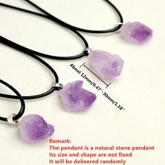 Men's Amethyst Pendant Necklace DIY Raw Stone Jewelry