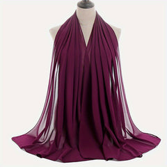 Chiffon Hijab Head Scarf Solid Shawl Classic Turban Scarves Large