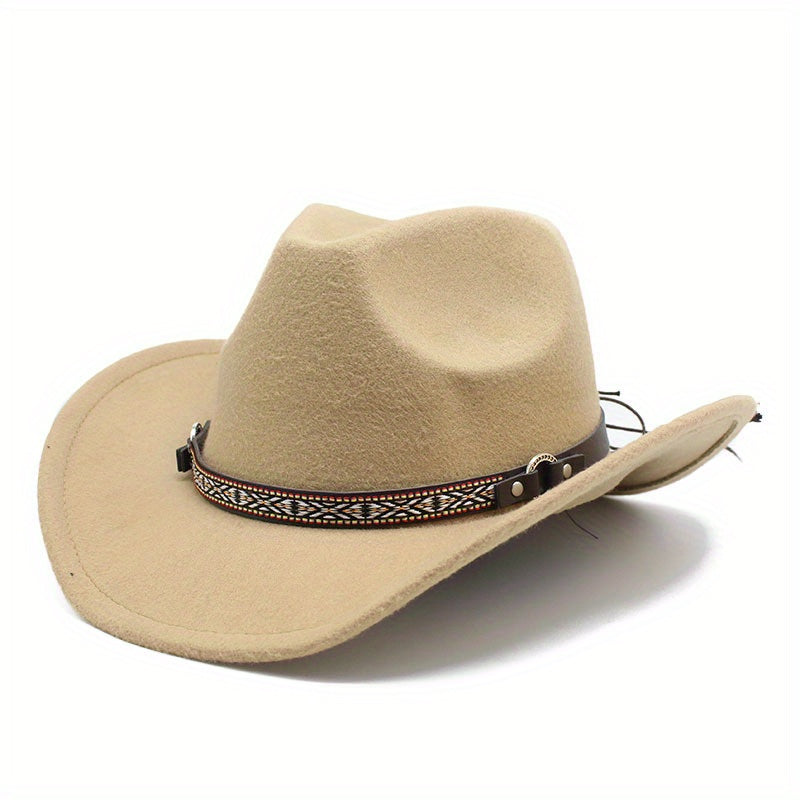 Men's British Style Woolen Western Cowboy Hat