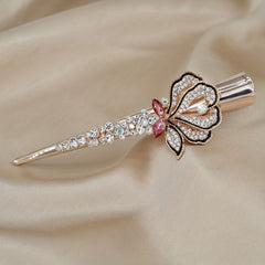 Vintage Rhinestone Flower Hair Clip for Women Girls