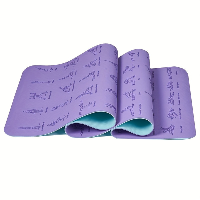 Non-slip TPE Yoga Mat with Guide Line Pattern for Pilates Body Training