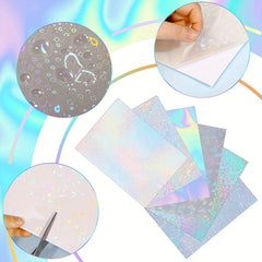 Holographic Laser Transparent Stickers A4 Vinyl Self Adhesive Waterproof Film