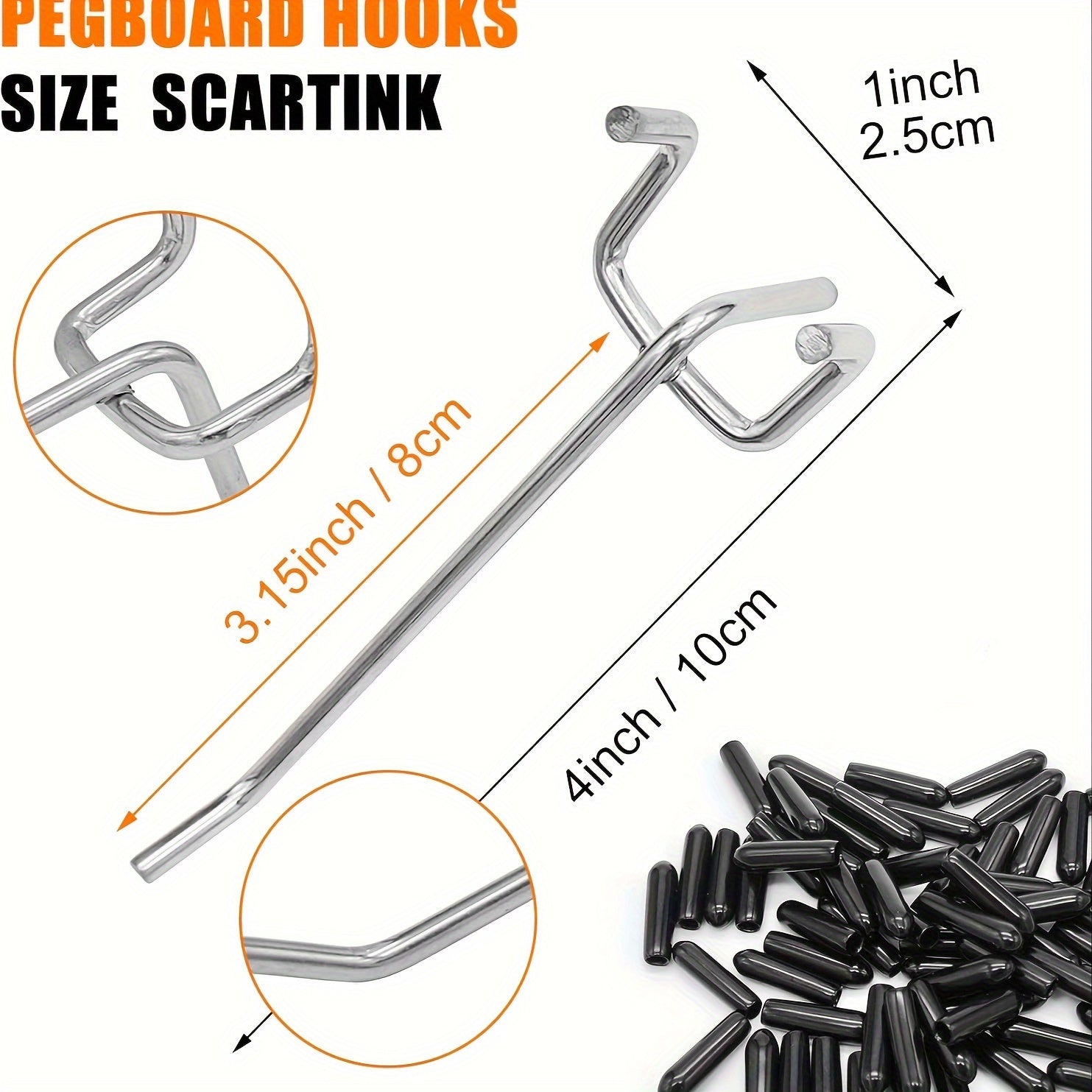 25pcs Pegboard Hooks Pegboard Accessories for Garage Organization