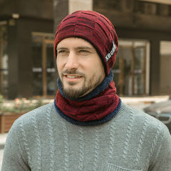 Urban Beanie Hat & Scarf Set Thick Fleece Skull Cap Halloween & Day of the Dead