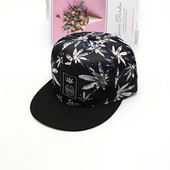 Leaf Print Hip Hop Snapback Hat Unisex Baseball Cap Lightweight